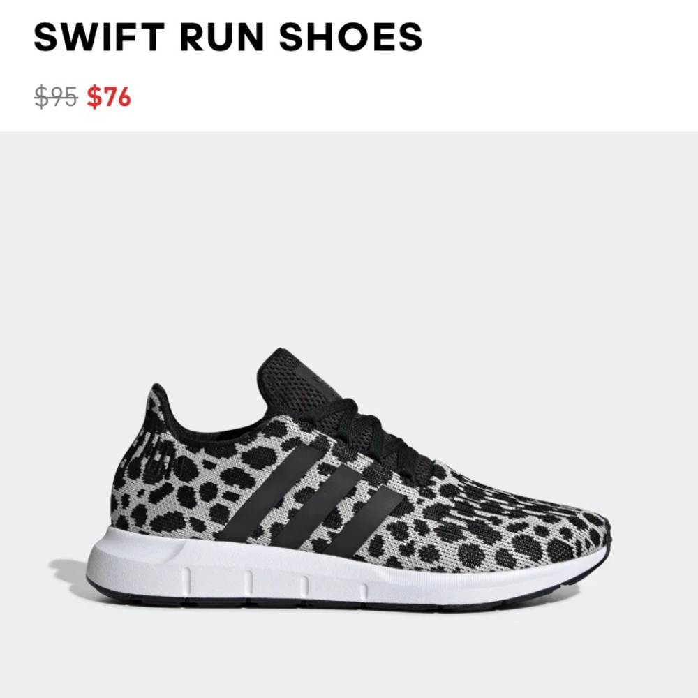 Adidas swift run shoes black cheetah print